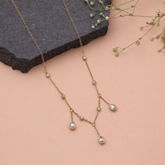 White Color Anti Tarnish Necklace with Elegant Everyday Wear Appeal